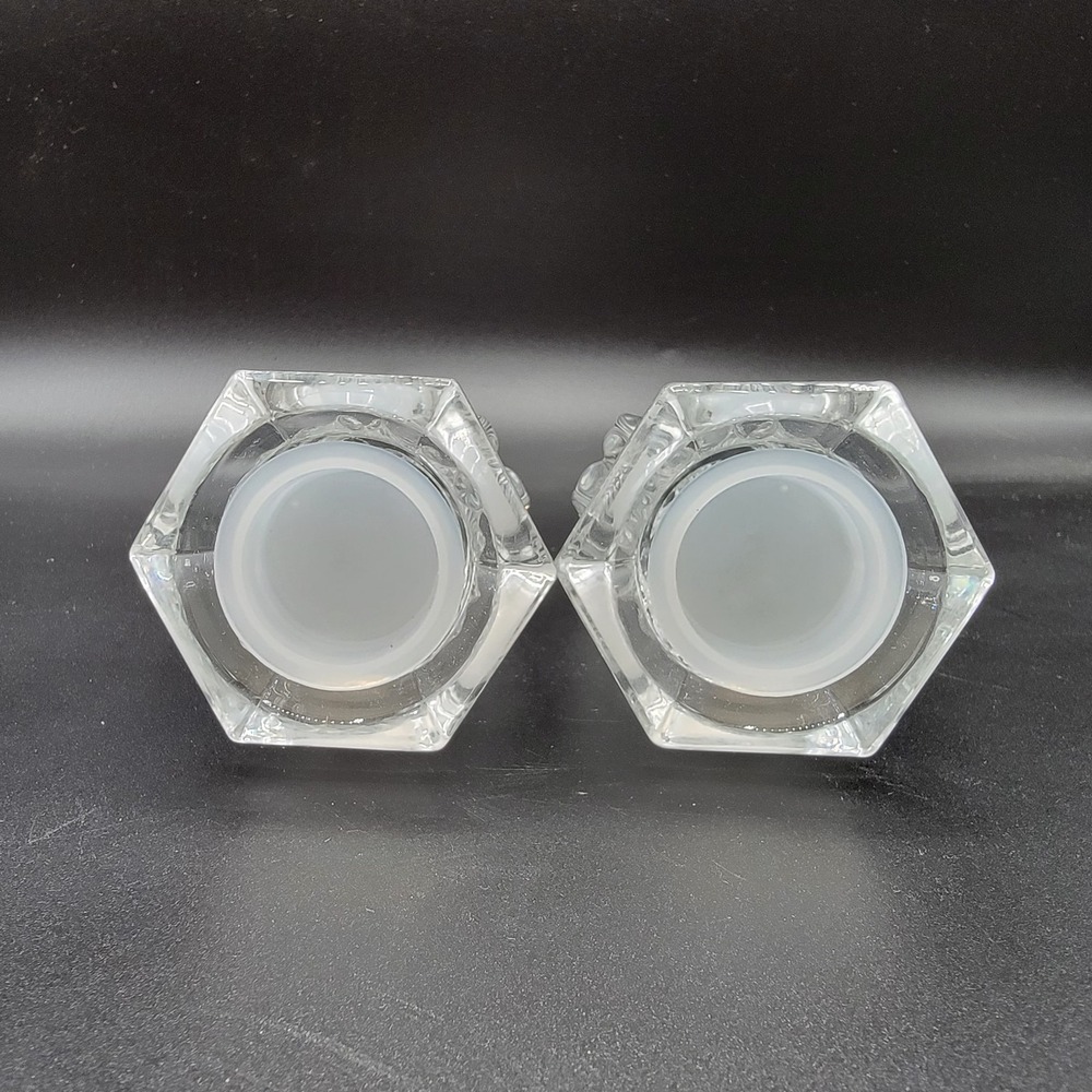 Salt & Pepper Vtg Shakers Mikasa Crystal Icicles Pattern Discontinued 4 3/8" - Picture 4 of 6